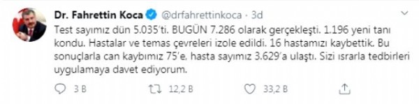 Can kaybımız 75 oldu!