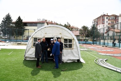 Isparta Belediyesi'nden Çadır Kurulumu Tatbikatı