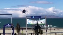 VAN GÖLÜ - Van Gölü Sahillerine Helikopterle 'Koronavirüs Denetimi'