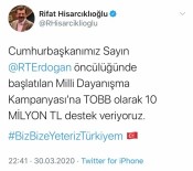 SOSYAL PAYLAŞIM SİTESİ - TOBB Başkanı Hisarcıklıoğlu'ndan 'Biz Bize Yeteriz Türkiyem' Kampanyasına Destek