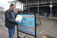 SÜT ÜRÜNLERİ - Havza'da Pazar Yerlerinde El Dezenfektan Noktaları Oluşturuldu