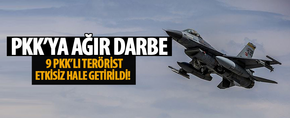 Irak'ın kuzeyinde 9 PKK'lı terörist hava destekli operasyonla etkisiz hale getirildi