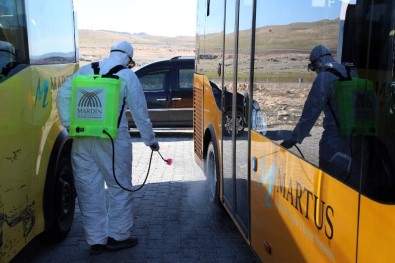 Mardin'de Toplu Taşıma Araçları Dezenfekte Edildi