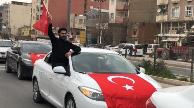 Kızıltepe'de İdlib Şehitleri İçin Türk Bayraklı Konvoy