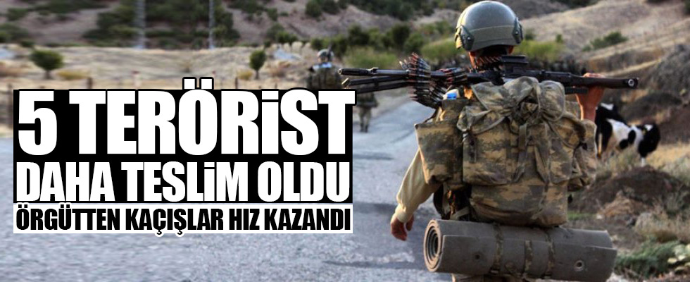 5 terörist güvenlik güçlerine teslim oldu