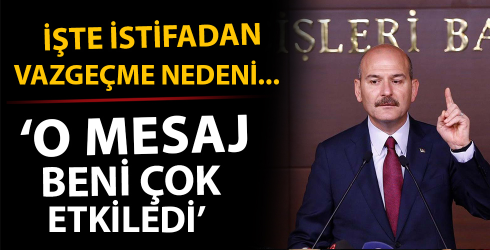 Bakan Soylu istifadan neden vazgeçtiğini açıkladı