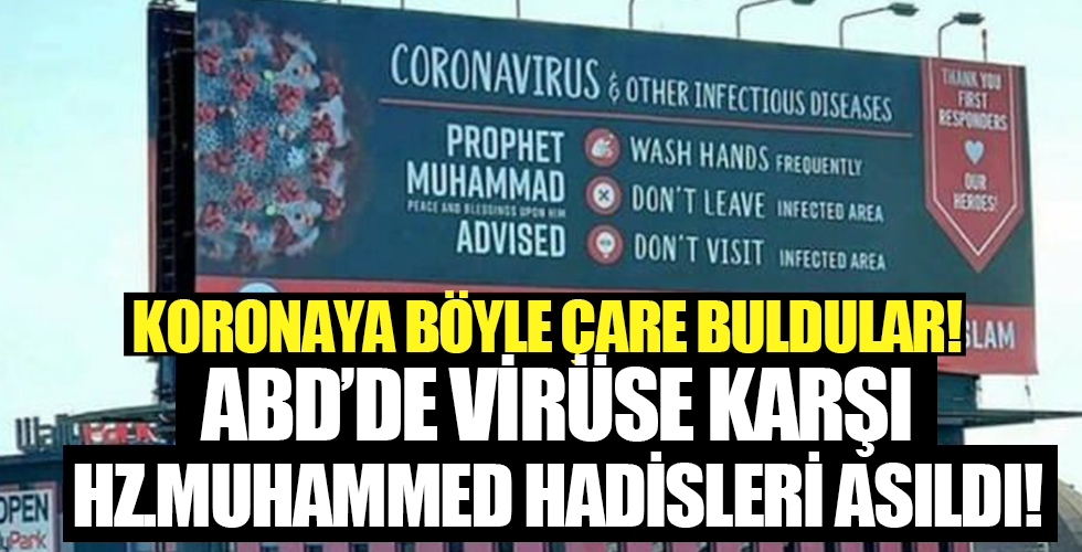 ABD’de koronavirüse karşı Hz. Muhammed’in hadisleri panolarda yayınladı
