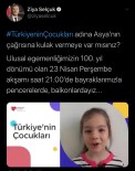 Bakan Selçuk'tan Minik Asya'nın 23 Nisan Çağrısına Destek