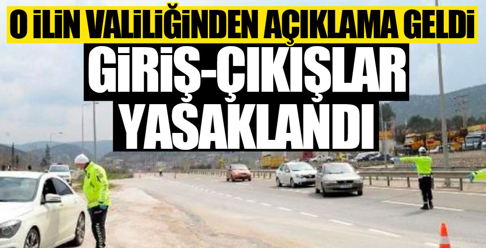 Bir ilimize daha giriş-çıkışlar engellendi!