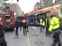 Sultangazi'de Tramvay İETT Otobüsüne Çarptı