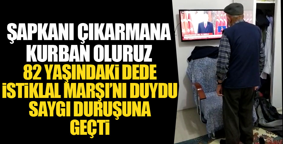 82 yaşında saygı duruşuna geçti!