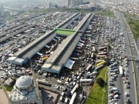 Bayrampaşa Sebze Ve Meyve Halindeki Yoğunluk Havadan Görüntülendi