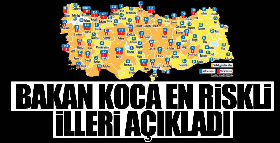 Bakan Koca en riskli illeri açıkladı!