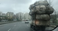 (Özel) Beyoğlu'nda Aşırı Yüklü Kamyon, Trafikte Tehlike Saçtı