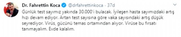 Fahrettin Koca güzel haberi verdi!