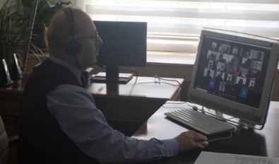 Bozüyük'te Okul Müdürleriyle Online Toplantı