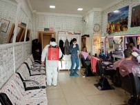 Erciş'teki Berber Ve Kuaför Salonları Dezenfekte Edildi