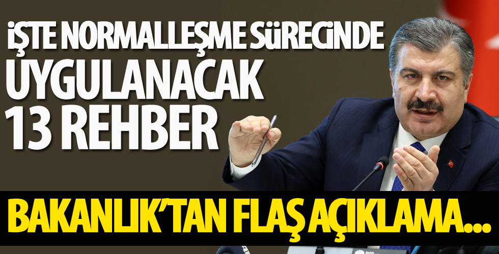 Sağlık Bakanlığı yayımladı! Normalleşme sürecinde uygulanacak 13 rehber...