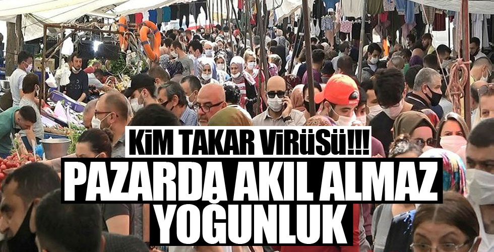 Semt pazarında tedbirsizlik dikkat çekti!