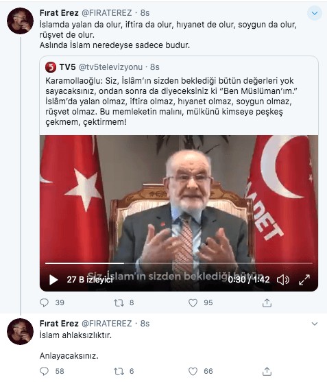İslamiyet ve Hz. Muhammed'e hakaret eden provokatör Fırat Erez gözaltına alındı