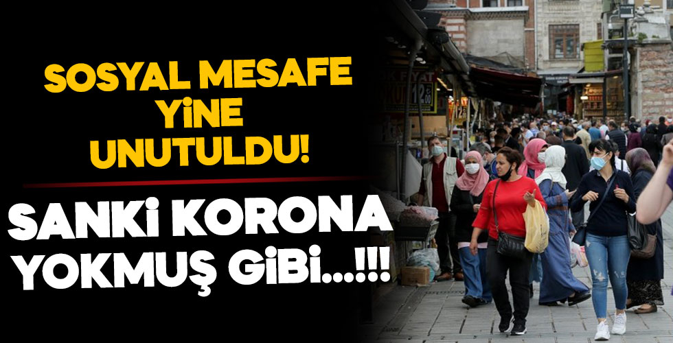 Alışveriş izdihamı! Sosyal mesafe yine unutuldu...
