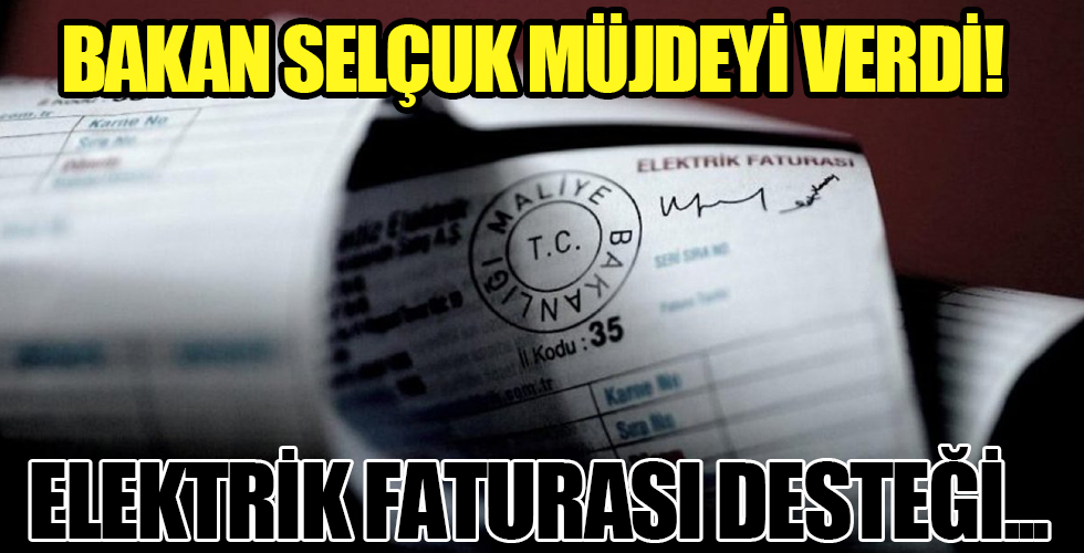 Bakan Selçuk'tan 'Elektrik Faturası' Desteği açıklaması