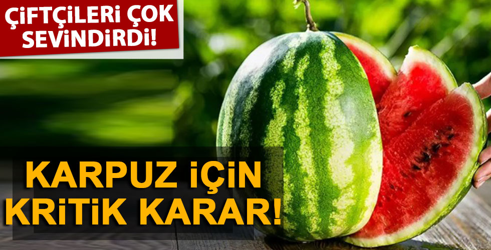 Karpuz için kritik karar!