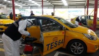 Ataşehir'de Kurulan İstasyonda Taksi Ve Dolmuşlar Dezenfekte Ediliyor