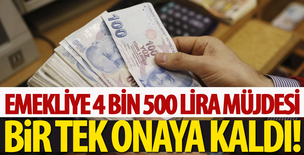 Emekliye 4 bin 500 lira müjdesi