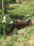 Tufanbeyli'de Otomobil Şarampole Uçtu, Sürücü Yaralı Kurtuldu Haberi