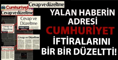 Cumhuriyet Gazetesi yalan haberlerin bedelini ilk sayfadan ödedi!