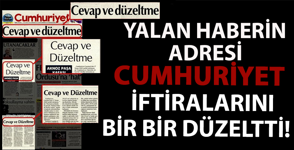 Cumhuriyet Gazetesi yalan haberlerin bedelini ilk sayfadan ödedi!