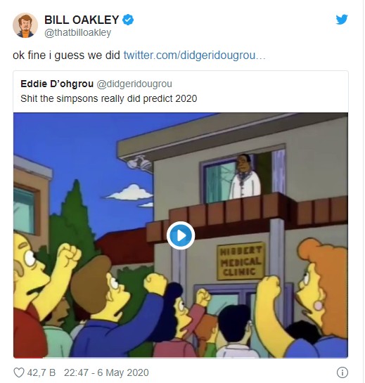 Simpsonlar dizisinde koronavirüsten sonra bir felaket daha işlenmiş