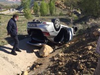 Otomobil Takla Attı, Sürücü Kazayı Yara Almadan Atlattı Haberi