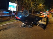 Kontrolden Çıkan Otomobil Takla Atarak Devrildi Açıklaması 2'Si Ağır 5 Yaralı