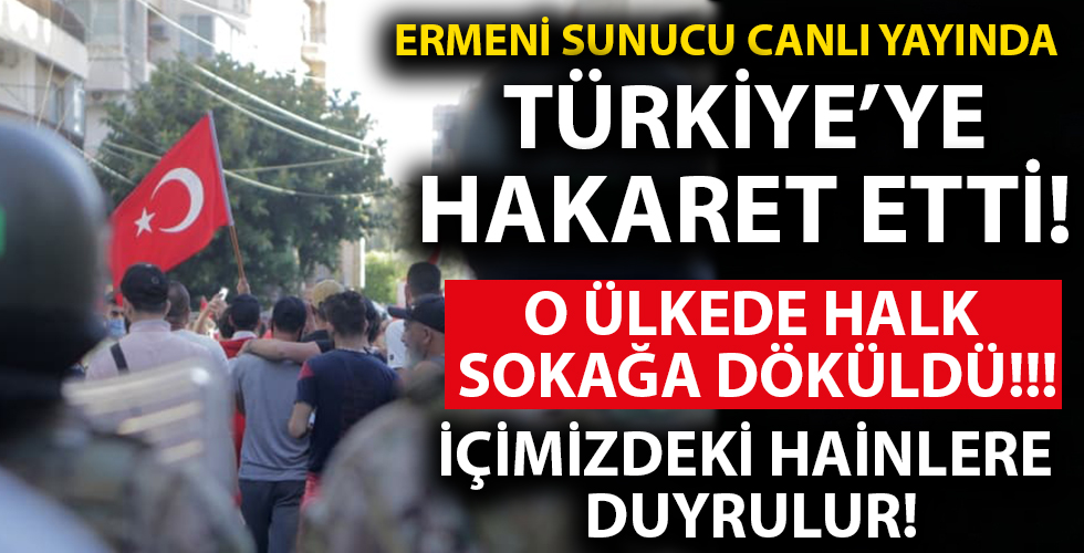 Lübnan'da Ermeni asıllı sunucunun Türkiye'ye hakaret ettiği televizyon kanalı protesto edildi