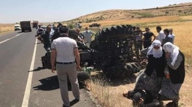 Mardin'de Traktör Yan Yattı Açıklaması 5 Yaralı