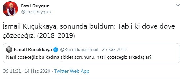 İsmail Küçükkaya'ya manidar cevap!