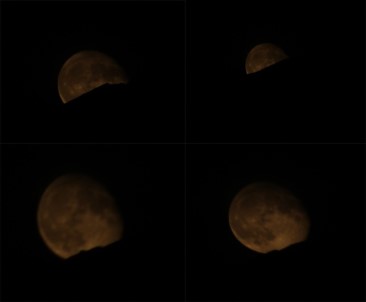 Ağrı Dağının Arkasından Çıkan Ay, Dağ İle Farklı Şekiller Aldı