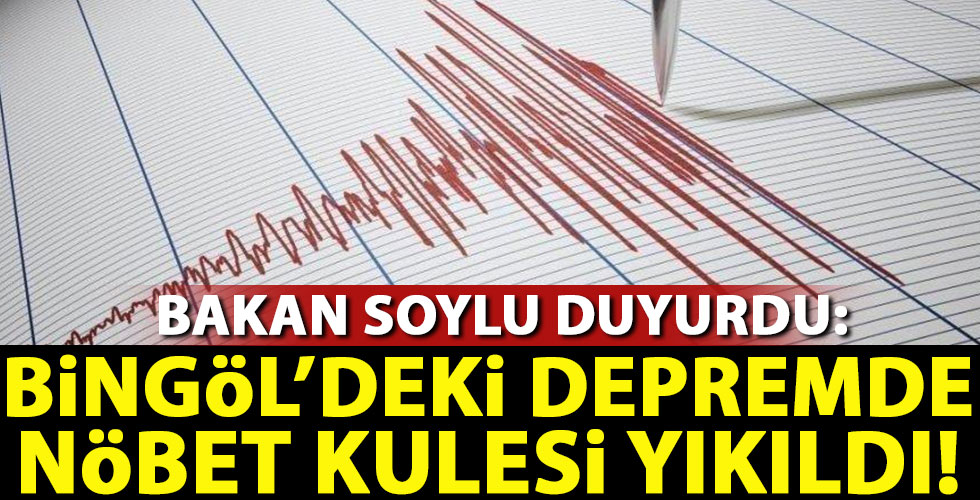 Bilgöl'deki depremde nöbet kulübesi yıkıldı!
