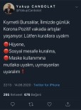 Bursa Valisi Canpolat, Sosyal Medyadan Uyarı Yaptı