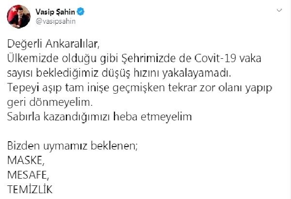 Ankara Valisi'nden uyarı!