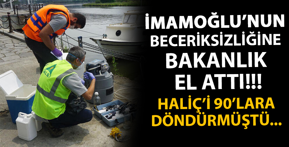 Çevre ve Şehircilik Bakanlığı ekipleri Haliç'ten numune alıyor