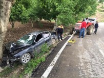 Kontrolden Çıkan Otomobil Ağaca Çarparak Durabildi, 2 Kişi Yaralandı Haberi