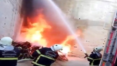 Odunluk Alanda Çıkan Yangın Korkuttu