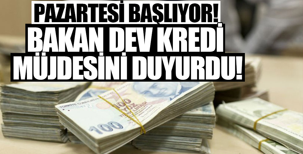 Bakan dev kredi müjdesini duyurdu! Pazartesi başlıyor