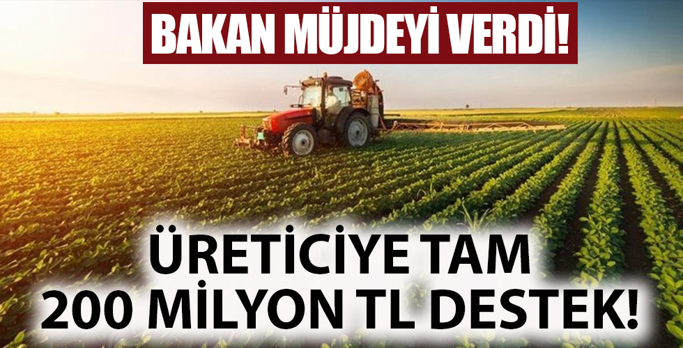 Üreticilere dev destek! Tam 200 milyon TL!