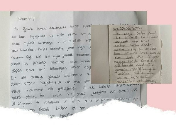 Covid-19'u yenen Sude'nin, koronavirüs hastalarına moral mektubu duygulandırdı