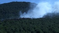 YANGIN HELİKOPTERİ - Kayışdağı ormanında çıkan yangın havadan görüntülendi