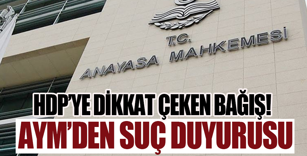 HDP'ye dikkat çeken bağış! AYM suç duyurusunda bulundu